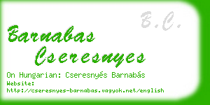 barnabas cseresnyes business card